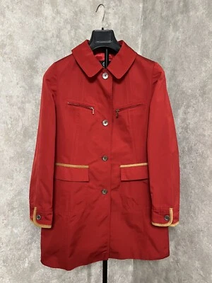 Bogner Red Trench Coat Long Womens Size M - Image 1 of 4