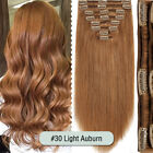 Double Weft Clip In Hair Extensions 100% Remy Human Hair Full Head Thick Us