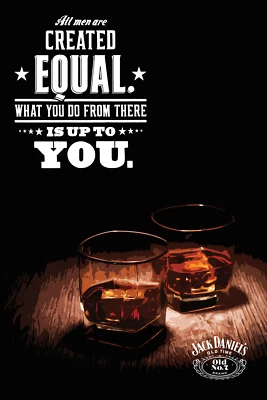 Jack Daniels Poster - All Men Are Created Equal - Alternative Geschenke, Barposter - Bild 1 von 4
