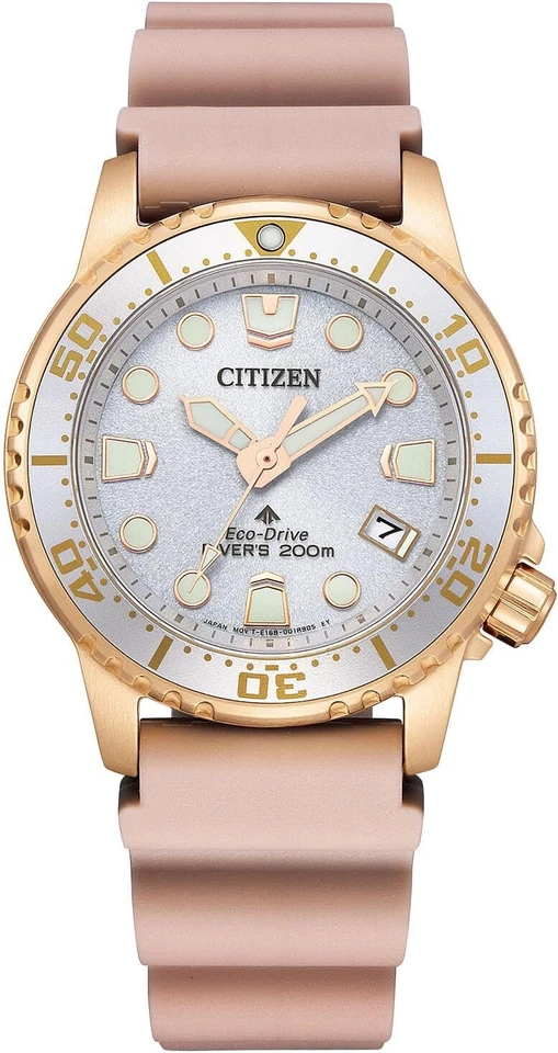 CITIZEN PROMASTER MARINE EO2023-00A EcoDrive Silver Pink Beige Analog