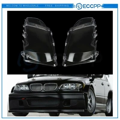 Cubierta de lente de faro de policarbonato izquierda+derecha para BMW E46 2002-2005 serie 3 4 puertas Foto 1 de 4