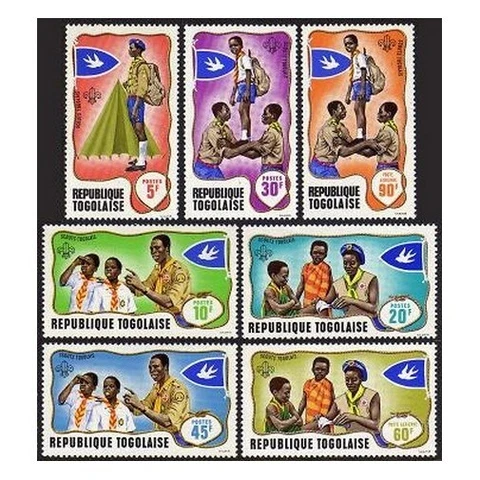 Togo 656-660,C97-C98,C98a,MNH.Michel 672-678,Bl.36. Boy Scouts,1968.Flag/Bird Cover