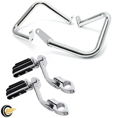 Barra de choque protectora de motor para Yamaha V-Star 400 650 XVS650 + estriberas de carretera Foto 1 de 4