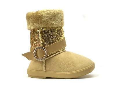 Nuevos zapatos botín brillantes lindos con lentejuelas brillantes para bebés y niñas ||  Foto 1 de 3