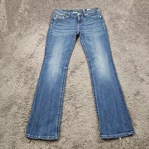 Miss Me Jeans Womens 31 Boot Cut Mid Rise Medium Wash Fade Stretch 29x33 - Picture 1 of 16
