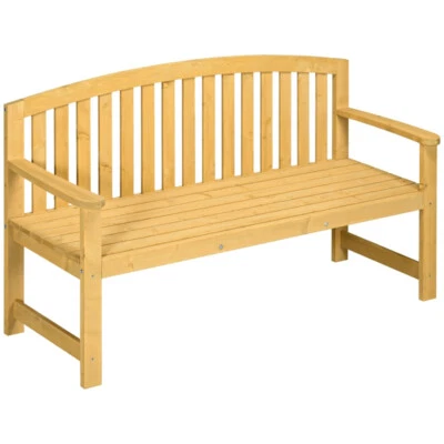 Outdoor Garden Bench Garden Chair Natural - Image 1 of 4