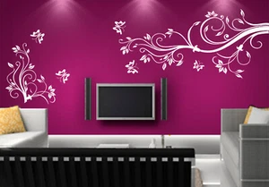 WANDTATTOO Blumenranke floral 2-teilig wandfolie WPF02 - Picture 1 of 5