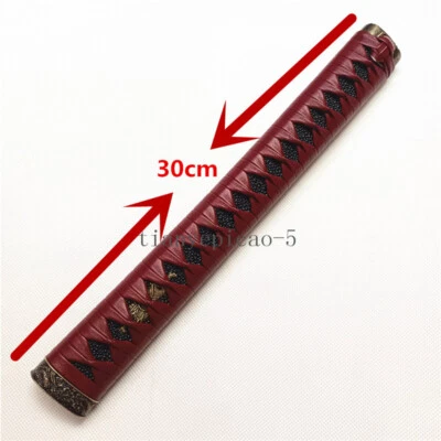 Mango de cuero rojo de 30 cm Tsuka piel de rayo negro para espada samurai katana japonesa Foto 1 de 4