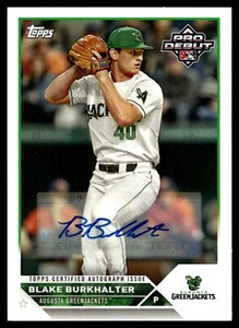 2023 Topps PRO DEBUT BLAKE BURKHALTER AUTO PD-187 - Picture 1 of 2