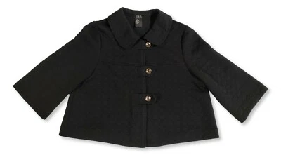 Womens PL RQT Petite Black Cute Quilted Petticoat Short Coat Preowned - Image 1 of 4