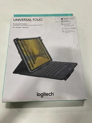 Logitech Universal Folio Keyboard Case for 10" Android, Windows Tablets - Black - Image 1 of 2