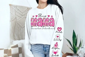 This Mama Loves Her Valentine eww valentinstag süß Mama SWEATshirt Mama SHIRT - Bild 1 von 1