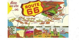 POSTCARD MAP ROUTE 66 - Picture 1 of 2