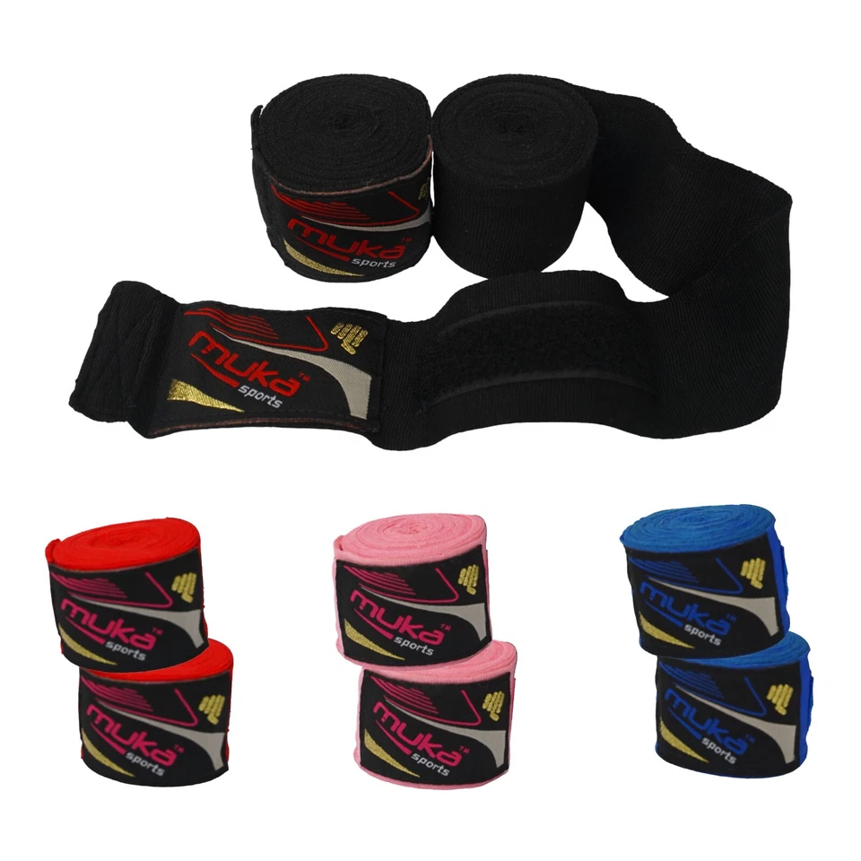 MUKA SPORTS Muka Hand Wraps 180" Wrist Bandages Fist Inner Gloves UFC, MMA, Muay Thai(PAIR)