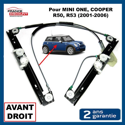 LEVE VITRE AVANT DROIT PASSAGER POUR MINI ONE D COOPER S R50 R53 CABRIOLET R52 - Photo 1/4