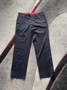 Carolina Herrera Navy Wide Leg Wool Dress Pants 40/8 - Picture 1 of 7