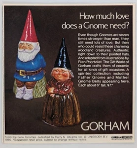Gorham Vater Mutter Wichtel Glocken 1980 New Yorker Druckanzeige ~ 4,5 x 5,5 Zoll - Bild 1 von 1