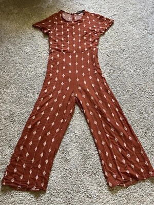 Mono bohemio manga corta azul rubor para mujer talla mediana óxido recortado Foto 1 de 4