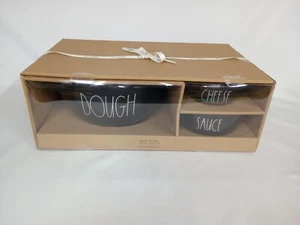 New Rae Dunn Artisan Three Mixing & Serving Bowls Pizza Dough , Sauce , Cheese - Picture 1 of 4