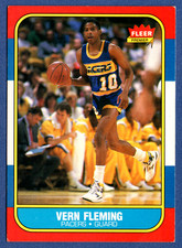 1986-87 Fleer Basketball Premier Set Rookie Card#33 Vern Fleming RC