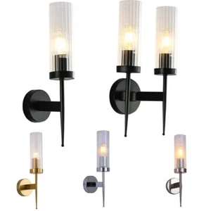 Zylinder Klar Schilfglas Joseph Fonteyn geriffelte Wandleuchte E27 TEKLED - Bild 1 von 32