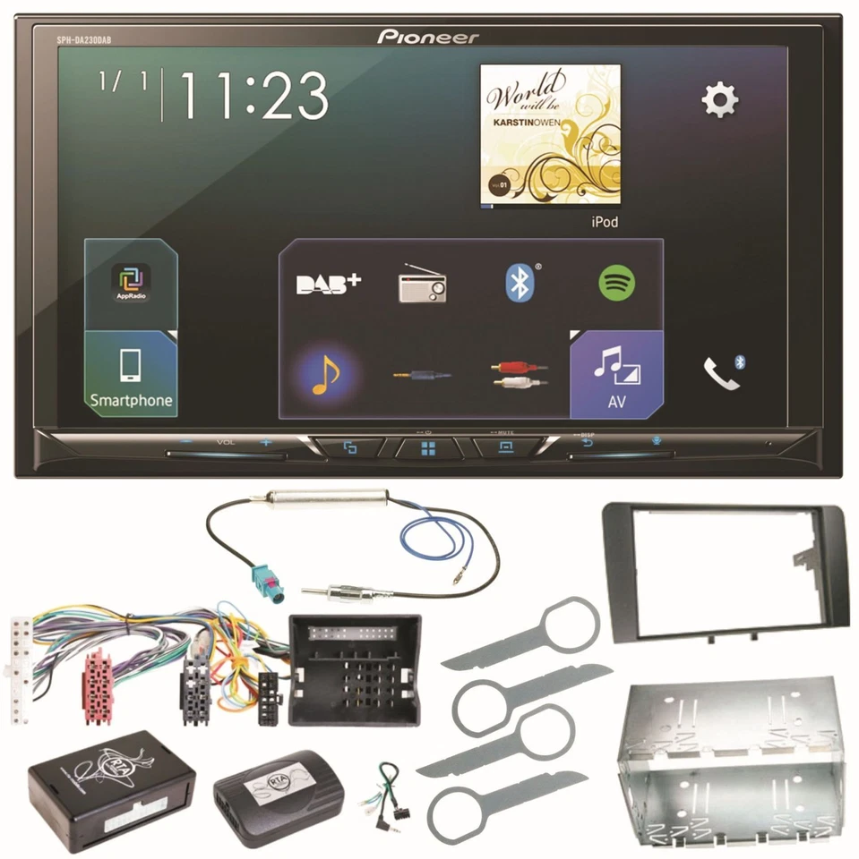 Pioneer SPH-DA230DAB Bluetooth Carplay Android Auto Einbauset für Audi A3 8P 8PA - Bild 1 von 1