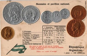 Old numismatic postcard vintage coins from Argentina (1106) - Picture 1 of 2