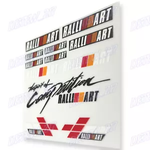 RALLIART Reflective Car Window Vinyl Decal Sticker For Mitsubishi - 13pcs (Set) - Foto 1 di 4