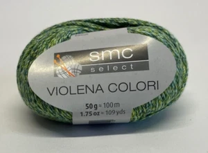 SMC Select Violena Colori Wool - 50g Approx Length 100M - Green/Yellow #20D381 - Picture 1 of 3