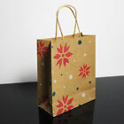 20pcs Xmas Kraft Paper Gift Bags with Handles - Mixed Patterns