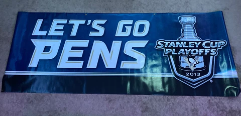 Pittsburgh Penguins Stanley Cup Playoffs 2013 95x36 in. Huge Flag Banner Poster Cover