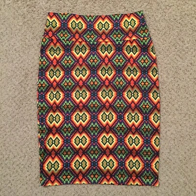 Falda LuLaRoe Cassie Mediana Multicolor Geométrica Hasta la Rodilla Sin Forro Pull On Foto 1 de 4