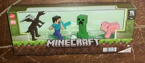 Minecraft: STEVE, CREEPER, PIG & ENDER DRAGON Micro Collection Figures #HYV55 - Picture 1 of 3