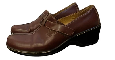 Zapatos sin cordones Softspots cómodos de cuero talla 10M marrón mocasines acolchados cuña Foto 1 de 4