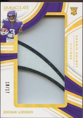 Jordan Addison 2023 Immaculate Helmet Sticker RC Rookie Patch Vikings 10/17 - Image 1 of 2