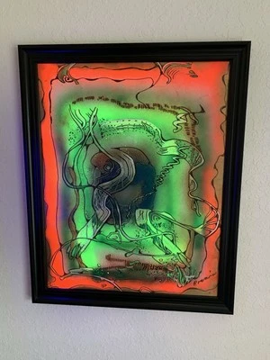 ORIGINAL 80'S ABSTRACT GRAFFITI SPRAY PAINTING N.Y. ROSARIO PROVENZA  #76 - Image 1 of 4