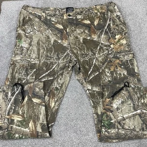 Realtree Mens Hunting Cargo Camo Pants Draw Cord Elastic Waist 3XL 48-50 Outdoor - Picture 1 of 11