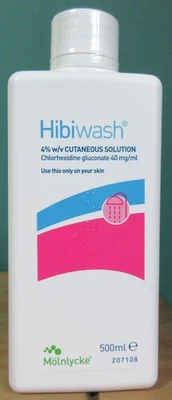 HIBIWASH HiBi Wash - 500ml Antimicrobial Skin Cleanser / Handwashing - 1 bottle- new