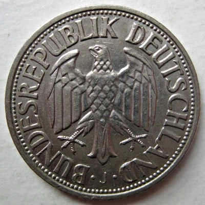 MONEDA DE UN MARCO ALEMÁN ALEMANIA DECENTE 1950-J (KM# 110) Foto 1 de 3