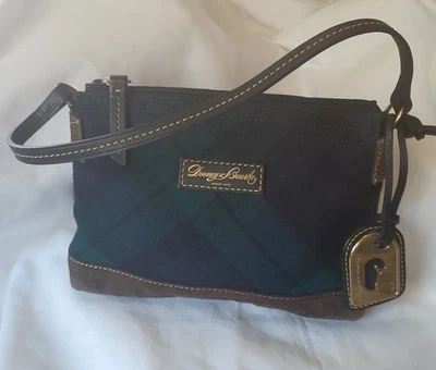 BOLSO DE MANO PEQUEÑO DOONEY & BOURKE AZUL Y VERDE A CUADROS CON GAMUZA Foto 1 de 4