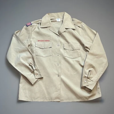 Camisa Scout Mujer Talla 18 Boy Scouts BSA Cuello Tostado Hecha en EE. UU. Foto 1 de 4