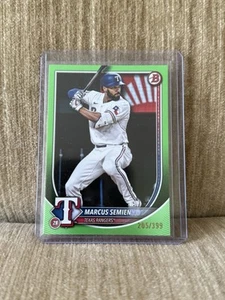 Papier Bowman 2025 Marcus Semien vert /399 Rangers - Photo 1 sur 2