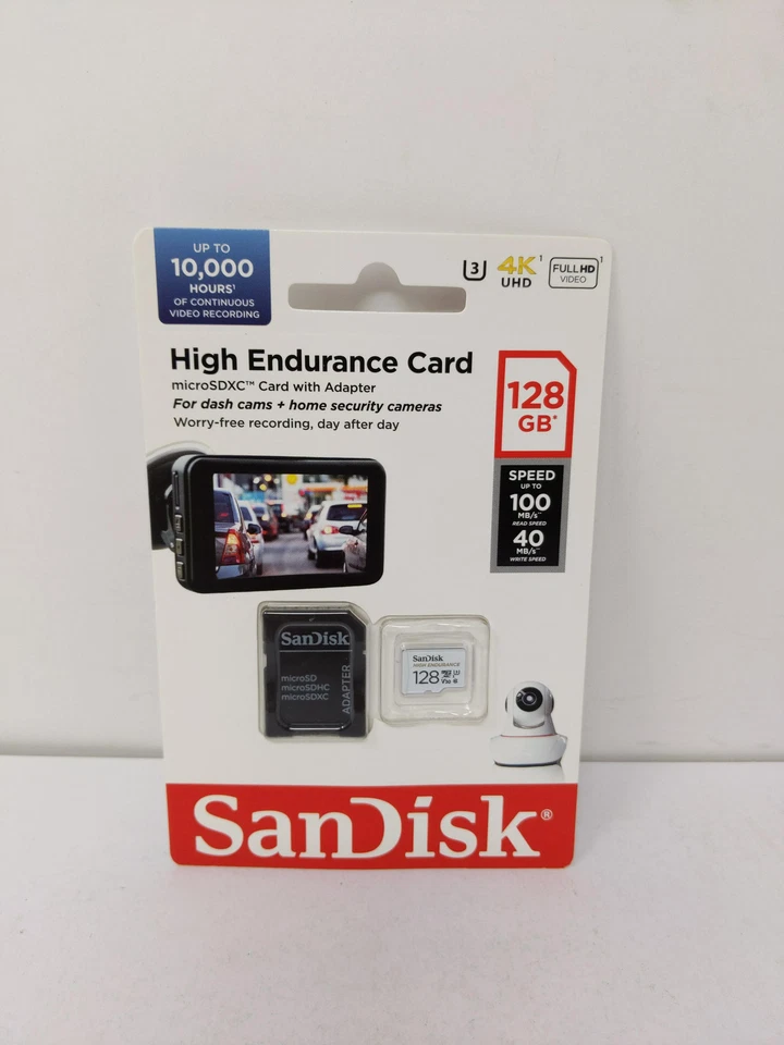 SanDisk 128gb High Endurance Video microSDXC Card With Adapter for Dash Cam and