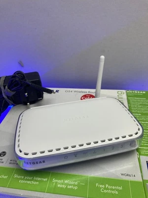 NETGEAR WGR614v10 54 Mbps 10/100 Wireless G Router UK SELLER FREE P&P #242 - Image 1 of 3