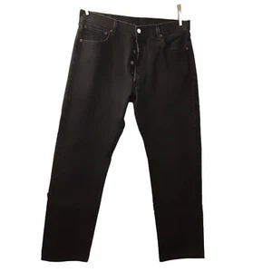 Vintage Levi’s 501 Mens Jeans Made USA Denim Straight Leg Button Fly Black 36X32 - Picture 1 of 11