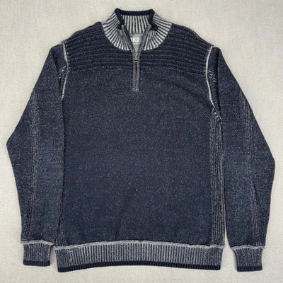 Suéter tejido BKE Hatson para hombre XL 1/4 cremallera azul manga larga hebilla acanalada cuello falso Foto 1 de 4