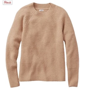 L.L. Suéter Gofre Super Suave Bean Para Mujer Cuello Redondo Marrón Miel Brezo M NUEVO - Imagen 1 de 8