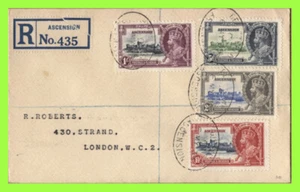 Ascension 1935 KGV Silver Jubilee set on registered First Day Cover - Picture 1 of 2