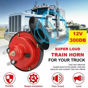 300db 12V Train Horn For Trucks, Cars The Loudest Air Horn Ever Original 50% Off - Picture 1 of 11