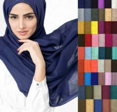 PLAIN MAXI SCARF SHAWL HIJAB WRAP HEAD TURBAN FOR LADIES WOMEN COTTON COVER FACE